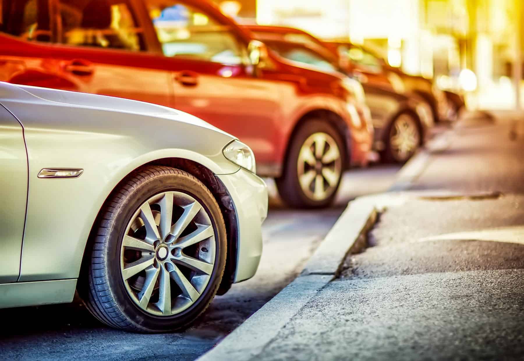 Cars moving on the road in city in early morning